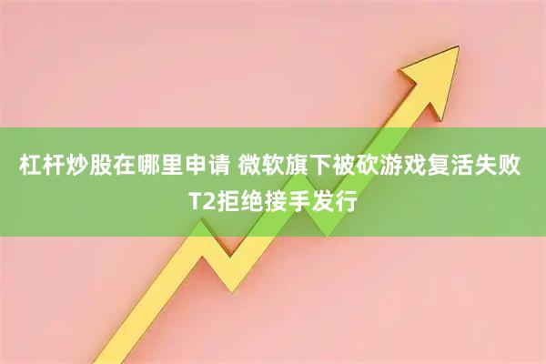 杠杆炒股在哪里申请 微软旗下被砍游戏复活失败 T2拒绝接手发行