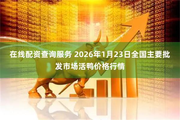 在线配资查询服务 2026年1月23日全国主要批发市场活鸭价格行情